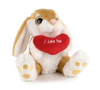 BARRADO Peluche lapin avec cœur - 20 cm - 8310 (Marron)