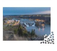 Barrage à Dusk River Puzzle 1000 Pièces Carton Épais pour Enfants, Puzzle Relaxation Mentale, Amusement Pause Bureau, Puzzle Le pour La Famille 70x50cm/1000pcs