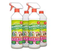 Barrage aux Insectes W2000 - Lot de 4x1L avec 2 Vaporisateurs - Stoppe tous les Insectes Volants et rampants - Jusqu'à 6 Mois de Protection