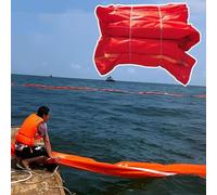 Barrage flottant robuste pour déversements d'hydrocarbures et débris d'eau, confinement d'hydrocarbures en PVC personnalisable pour ports, rivières et mer, installation facile d'un barrage,0.45*10M