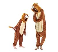 Barrageon Pyjamas Enfant Costume Animal Cosplay À Capuche Vêtements De Nuit Combinaison Onesie Flanelle Chaud Mignon Garçons Filles (Marron-120)