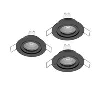 Eglo jeu de 3 spots encastrés Barranco, lampes à encastrer pour salle de