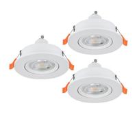 Eglo jeu de 3 spots encastrés Barranco, lampes à encastrer orientables