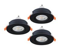 Eglo jeu de 3 spots LED encastrés Barranco, lampes de plafond à encastrer
