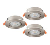 Eglo jeu de 3 spots LED encastrés Barranco, lampes à encastrer avec dip