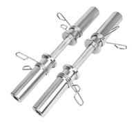 Barras olímpicas MAXSTRENGTH bobalicona 5 cm con pesas Barbell gimnasio en casa danzoterapia de entrenamiento - Chrome par, 5,08 cm, 1 A 5 paquete recogemangueras Plateado cromado Talla:2 pulgadas