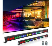 Barre à LED - JAJALUYA DMX 24 LED RVB - 24 x 3W Avec Télécommande - Pack de 2