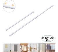 Barre à rideau extensible Sans percer Barre télescopique Barre à rideau Blanc, S : Ø10/13mm, 18-27cm, 2 Pack,