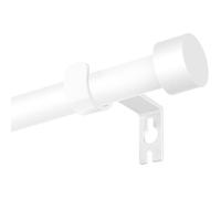 Barre à rideaux extensible - LEHRING - Blanc - 63-183 cm - Diamètre 16 mm - Acier inoxydable - Montage mural
