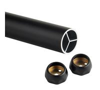 Barre à vêtements for armoire, en alliage d'aluminium, durable, diamètre de tube 25 mm, adaptée for la salle de bain, les fenêtres, les armoires et la buanderie.(Black,160cm/63in)
