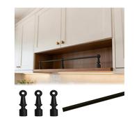 Barre anti-chute étagère Barre De Protection Pour Étagère En Alliage D'aluminium Kit De Barre De Protection Anti-chute Pour Présentoirs Pour Étagère De Cuisine(Black,40cm/15.7in)