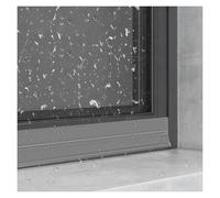 barre anti-intempéries - Déflecteur de pluie en caoutchouc renforcé - Haute flexibilité bloque l'eau for fenêtre/porte/espaces/douche(Grey,3.5cm*6m)