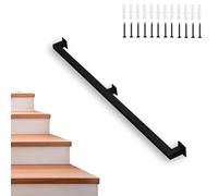 Barre antidérapante industrielle de 3 à 6 m, support mural pour marches, garde-corps d'escalier en tube d'acier (280 cm) - Sécurité et durabilité