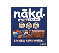 BARRE CÉRÉALIÈRE MYRTILLE BLUEBERRY MUFFIN X4 140G, NAKD, LOT DE 3
