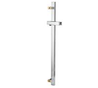 Barre Coulissante de Douche, Barre de Douche Carrée en Acier Inoxydable avec Support de Pommeau de Douche Réglable Finition Polie Fixée au Mur(Tringle de douche galvanoplastie)