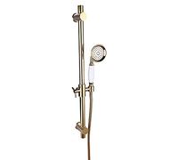 Barre coulissante de douche réglable de luxe en laiton - Barre de douche murale dorée avec pommeau de douche et tuyau - Améliorez votre expérience de douche avec style et commodité