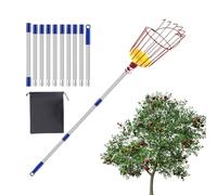 Barre cueilleuse de fruits | Portable - Mango moissonneuse de 3,96 m avec poignée et panier rabattables, pour avocats, citrons, poires, oranges, pêches, grenades