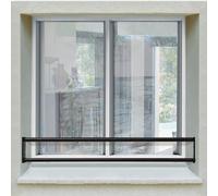 Barre d’appui 2 lisses - Fenêtre 110 cm (cote tableau) - Acier rectangulaire 20 x 40 mm - Prépeinte noir - Fixation Platine réglable