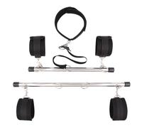 Barre d’écartement réglable en métal avec menottes poignets et chevilles - accessoire BDSM pour couples, barre de retenue en acier pour jeux fétichistes, bondage, cosplay et jeux de rôle pour adultes