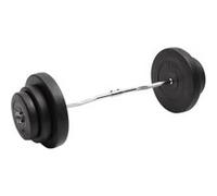 Barre d haltères ondulée avec plaques 60 kg Noir G