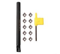 Barre d'alésage indexable pour tour - Barre d'alésage SCLCR avec inserts CCMT09T304, longueur 150 mm, coupe droite, support d'outils en acier au carbone pour le travail des métaux CNC et