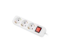LANBERG Bande de prises modèle 3 sorties SCHUKO avec protection blanche 1,5 m