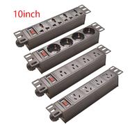 Barre d'alimentation PDU pour montage sur rack de 10 pouces avec interrupteur EU/US/UK C13/prise universelle, cordon de 2 mètres, coque en alliage d'aluminium UK Socket-3