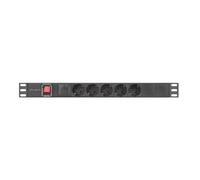 Barre d'alimentation RACK PDU 19 1U 16A 5X 230V PDU-05F-0200-BK