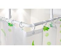 Barre d'angle 150x150 cm LONGUEURS SANS BARRIERE BLANC 2x SUPPORTS POUR PLAFOND DE BAIGNOIRE