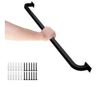 Barre d'appui antidérapante robuste de 2,4 m - Support mural robuste en fer forgé pour escalier noir carré pour plus de sécurité et de soutien