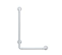 Barre D'appui avec Dissimulateur-Vis, Blanc, 38x68cm | Barre D'appui Coudée, Résistante à la, pour Toilettes