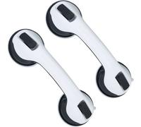 Barre D'Appui Avec Ventouse, Set De 2, Douche & Baignoire, 70 Kg, Personnes Ã¿gées & Handicapées, Blanc/noir - Relaxdays