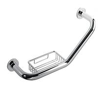 Barre d'appui de douche avec porte-savon en acier inoxydable Poignée de sécurité pour support mural