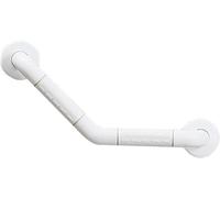 Barre d'appui de douche coudée à 135° avec bande lumineuse Blanc | Barre de sécurité antidérapante, fixation murale, pour personnes âgées et handicapées, bande lumineuse