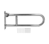 Barre d'appui de salle de bain rabattable en acier inoxydable, ergonomique, rotation verticale à 90°, fixation murale, rampes de toilettes pour personnes âgées, sécurité pour