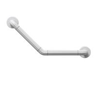 Barre D'appui De Sécurité Coudée pour Salle De Bain, Barre D'appui De Douche Avec Revêtement ABS Texturé Antidérapant Avec Base De Montage Dissimulée pour Personnes Âgées(White,45cm)