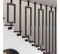 Barre d'appui de sécurité en fer forgé robuste pour escaliers, noir monté au plafond, idéale pour cloisons de séparation, 100 cm (style 2)