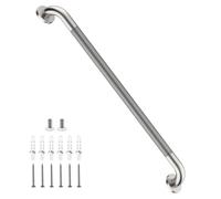 Barre d'appui en nickel brossé de 81,3 cm, iHansee antidérapante avec poignée moletée, main courante de sécurité en acier inoxydable pour toilettes, baignoire, poignée de douche murale pour personnes