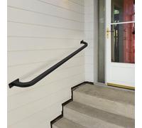 Barre d'appui extérieure de 1 à 20 pieds, main courante d'escalier en fer forgé noir pour murs, support mural de 30 à 600 cm, rampe d'escalier pour tuyaux industriels - Kits complets ( Size : 80cm )