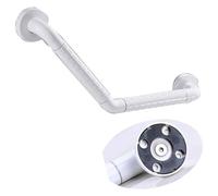 Barre d'appui incurvée en acier inoxydable - Main courante coudée antidérapante pour salle de bain, baignoire, escaliers et toilettes - Tube extérieur en nylon durable