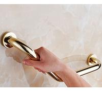 Barre d'appui murale de 45,7 cm pour baignoire et douche, main courante en cuivre pour salle de bain, soutien de sécurité pour personnes âgées et femmes enceintes, support coudé à 135° (doré)