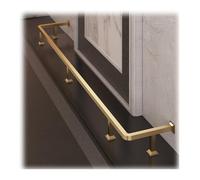 Barre d'appui murale en acier inoxydable de qualité supérieure avec connecteur interne et extrémité C 150 cm pour cuisine et balcon