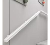Barre d'appui murale moderne en bois blanc pour escaliers d'intérieur - Réglable de 0,9 m à 6,1 m, kit de barre d'appui murale pour la maison, les lofts, les couloirs et les jardins d'enfants, rampes
