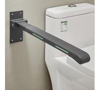 Barre d'appui murale pliable pour toilettes - Poignées de sécurité durables pour salle de bain pour personnes âgées et handicapées, aide à économiser de l'espace pour l'accessibilité et la mobilité
