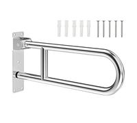Barre d'appui pliable pour toilettes - Barre d'appui murale rabattable pour personnes âgées, handicapées et enceintes - Aide à la douche sans barrière