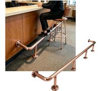 Barre d'appui pour tabourets de bar, Kit de repose-pieds avec barre en acier inoxydable, réglable multicolore 3,28 à 16,4 pieds(Rose Gold,5.0M/16.40FT)