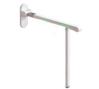 Barre d'appui pour toilettes avec support robuste, main courante antidérapante, bandes phosphorescentes nocturnes et design rabattable pour la sécurité des personnes âgées, handicapées, enceintes et