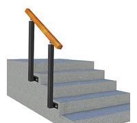Barre d'appui réglable en fer forgé pour escaliers extérieurs, parfaite pour 1 à 4 marches, main courante latérale pour marches en béton ou en bois, solution de sécurité durable