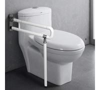 Barre D'appui Wc,Barre Support Mural, Dappui Wc Handicapé,60cm Barre D'appui Douche Pliable Salle Avec Un Anneau Lumineux,Rotation Verticale à 90°,pour Salle de Bains, handicapés(Avec Supporter)
