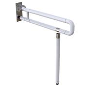 Barre d'Appui WC Rabattable 70cm Blanche, Support Antidérapant en Acier Inox pour Personnes âgées et Handicapées